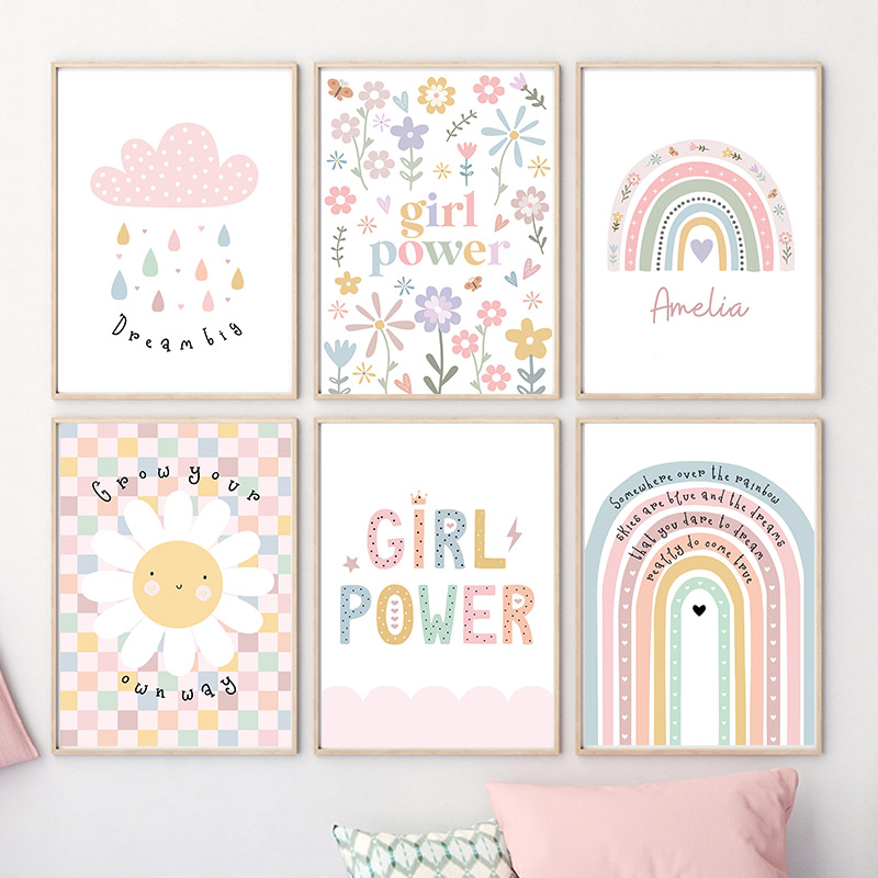 Sun Flower Rainbow Cloud Heart - Baby Nursery Wall 리뷰 및 가격