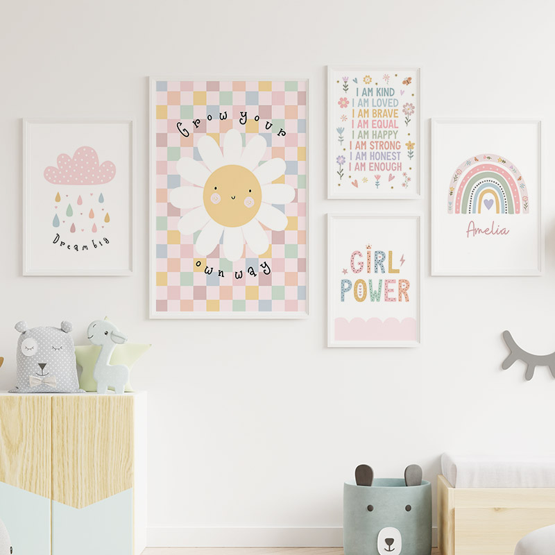 Sun Flower Rainbow Cloud Heart - Baby Nursery Wall 리뷰 및 가격