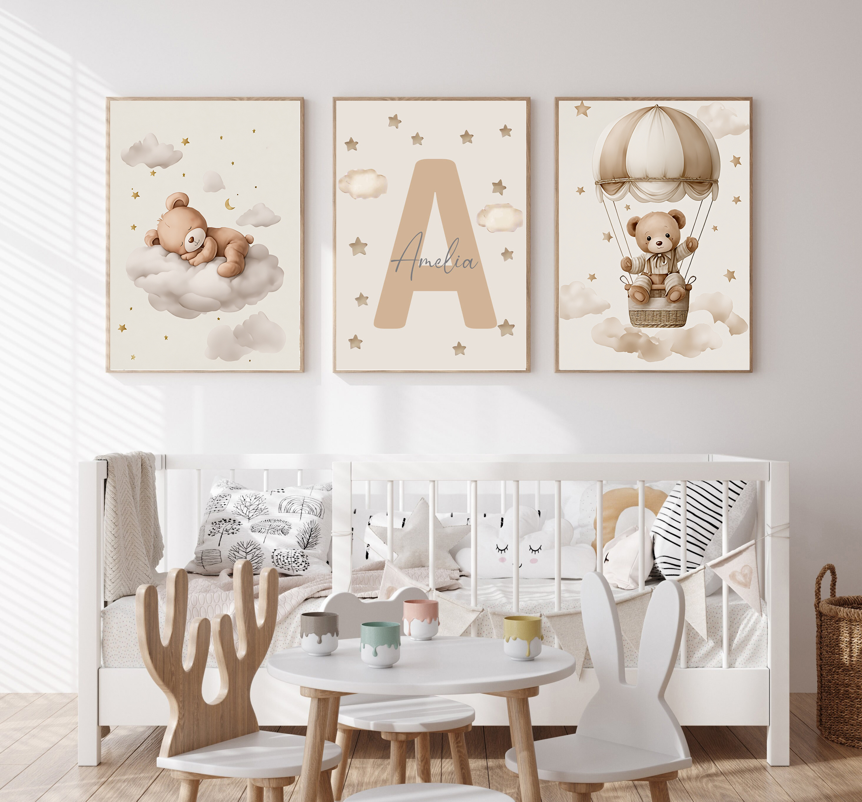 3pcs/set Bohemian Teddy Bear A - Baby Nursery Wall Decor 리뷰 및 가격