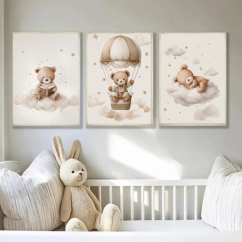 3pcs/set Bohemian Teddy Bear A - Baby Nursery Wall Decor 리뷰 및 가격