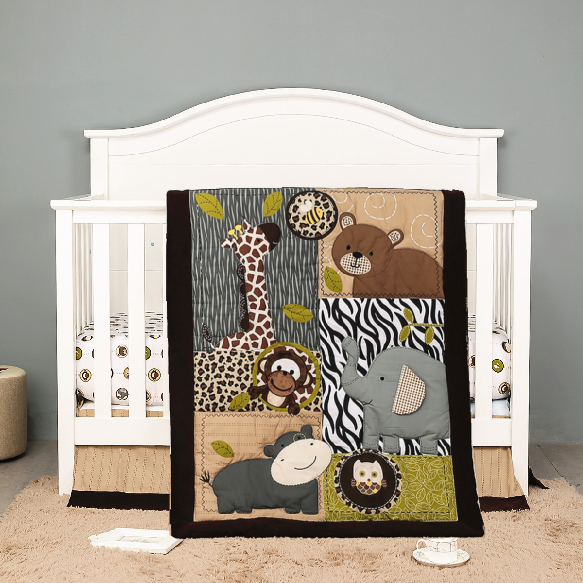3Pcs Embroidered Newborn Baby  - Baby Nursery Animal Theme 리뷰 및 가격