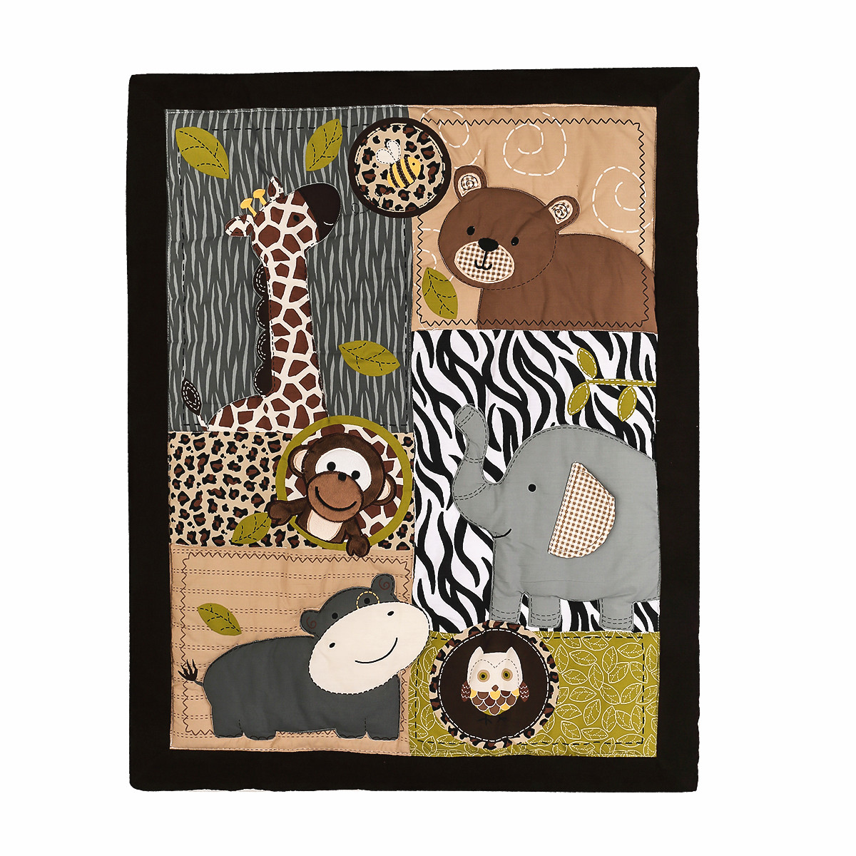 3Pcs Embroidered Newborn Baby  - Baby Nursery Animal Theme 리뷰 및 가격